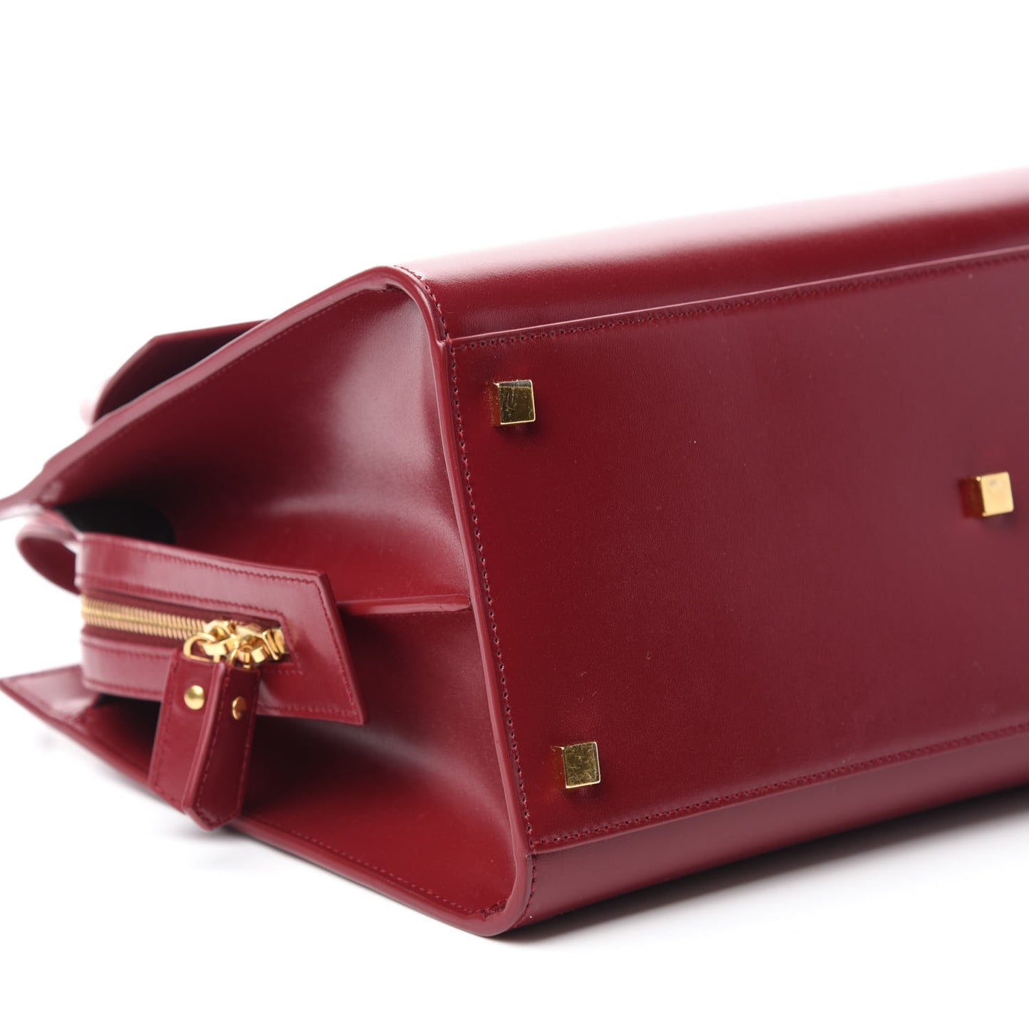 Shiny Calfskin Medium Uptown Tote Rouge Eros