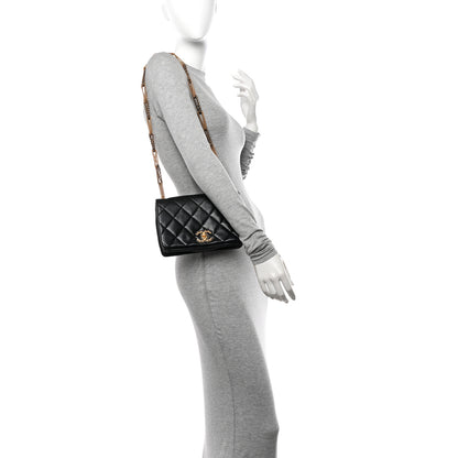 Chanel Lambskin Quilted On And On Small Chain Flap Black 2 of 11