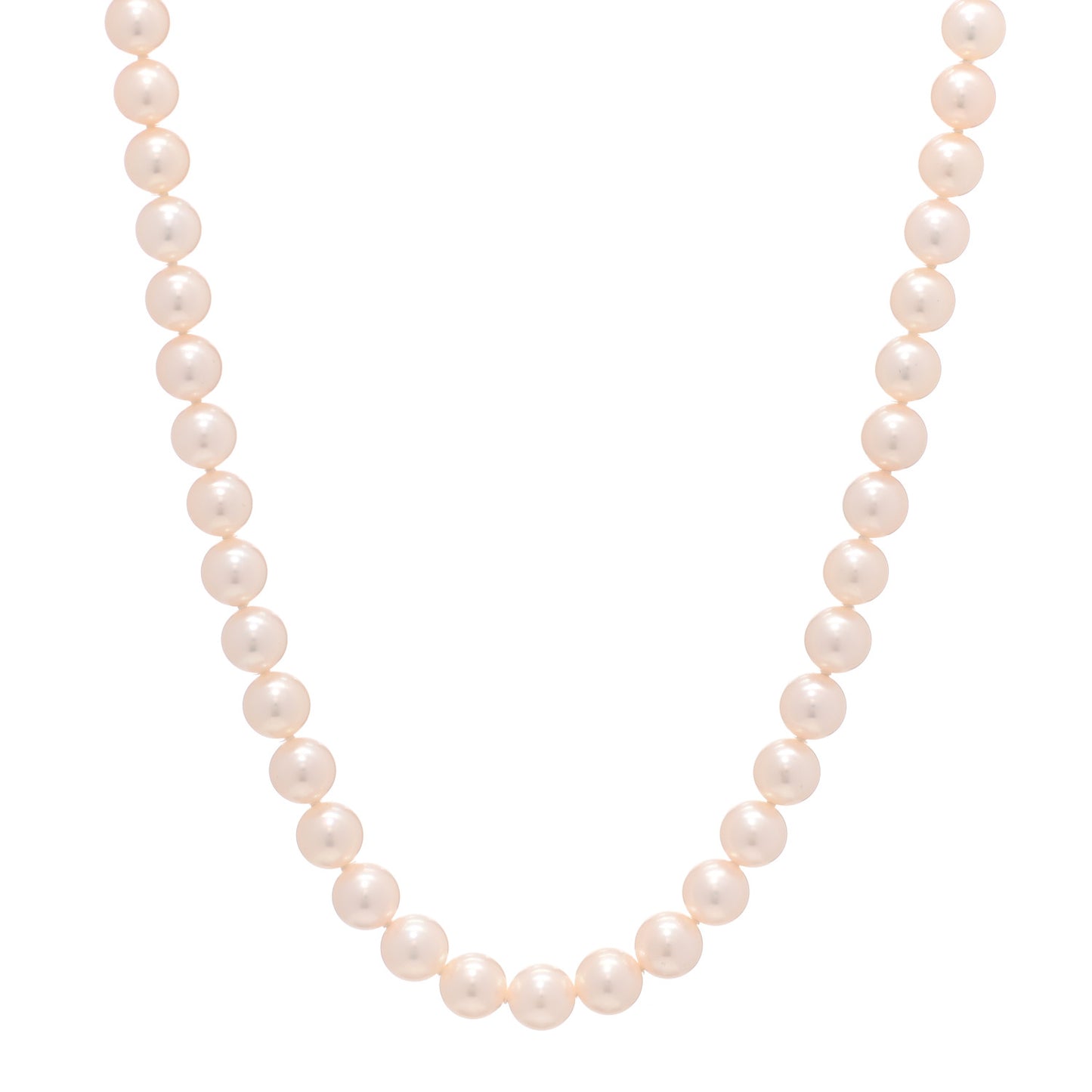 18K Yellow Gold Akoya Cultured Pearl 7.5-8mm Strand Necklace