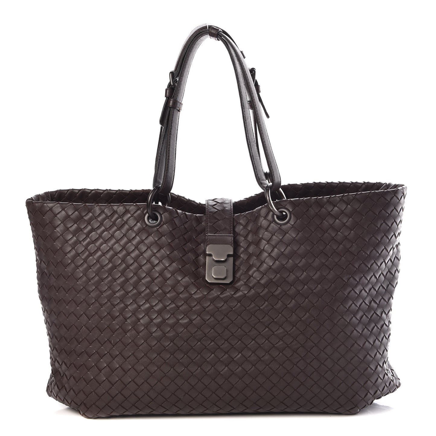 Nappa Intrecciato Large Capri Tote Ebano