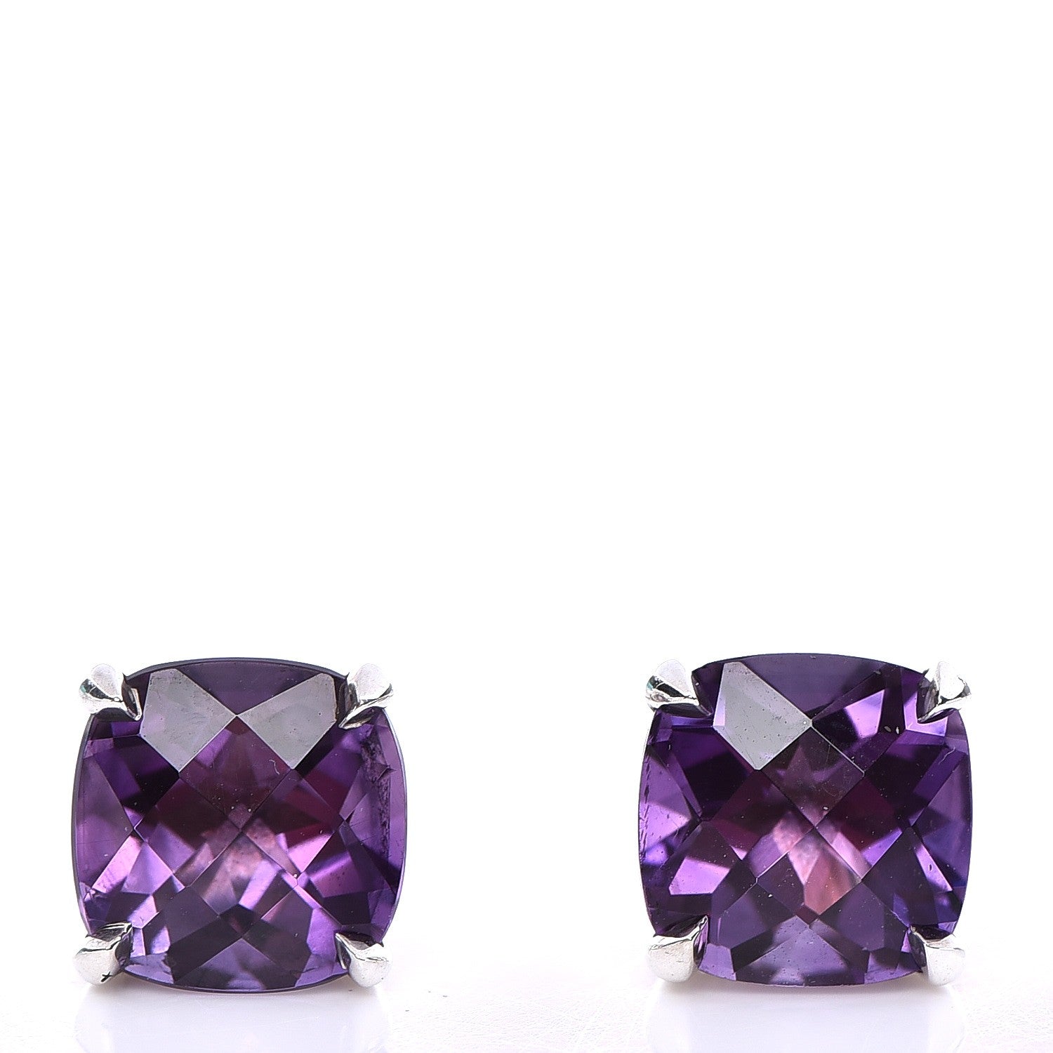 Tiffany Sterling Silver Amethyst Sparklers Stud Earrings 1 of 7