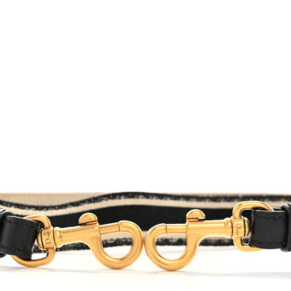 Christian Dior Canvas Embroidered Shoulder Strap Black 5 of 6