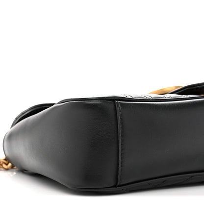 Gucci Calfskin Matelasse Small GG Marmont Shoulder Bag Black 9 of 11