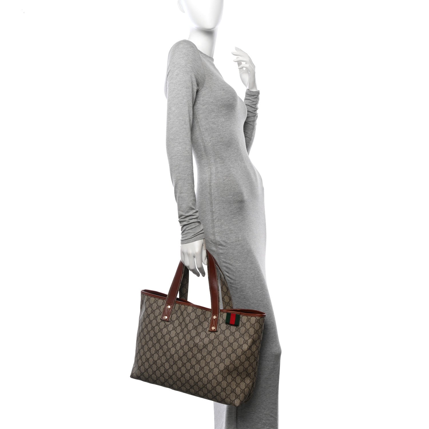 Gucci GG Plus Monogram Medium Signature Web Loop Tote Light Brown 2 of 10