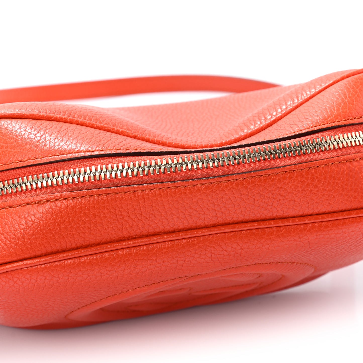 Pebbled Calfskin Small Soho Disco Bag Sun Orange