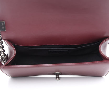 Chanel Calfskin Horizontal Quilted Medium Boy Flap Burgundy 5 of 12