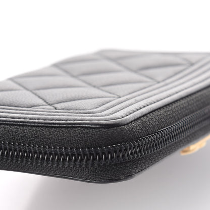 Chanel Caviar Quilted Small Boy Zip Around Wallet Black 10 of 12