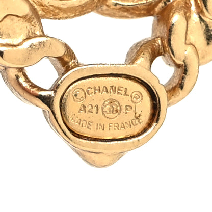 Chanel Pearl Crystal CC Heart Earrings Gold Multicolor 4 of 4