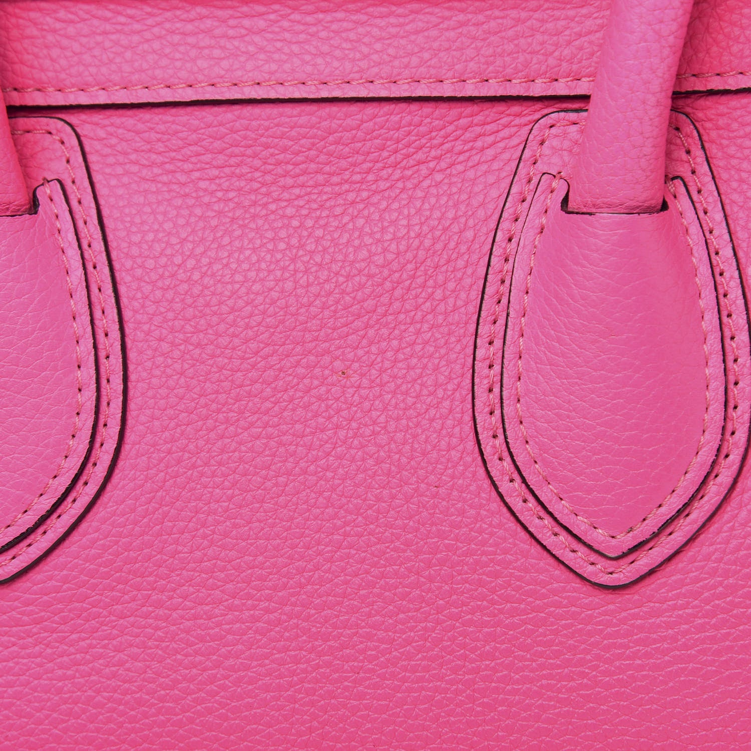 Celine Drummed Calfskin Mini Luggage Fluo Pink 11 of 16