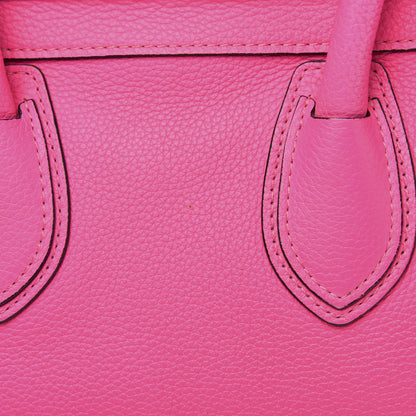 Celine Drummed Calfskin Mini Luggage Fluo Pink 11 of 16