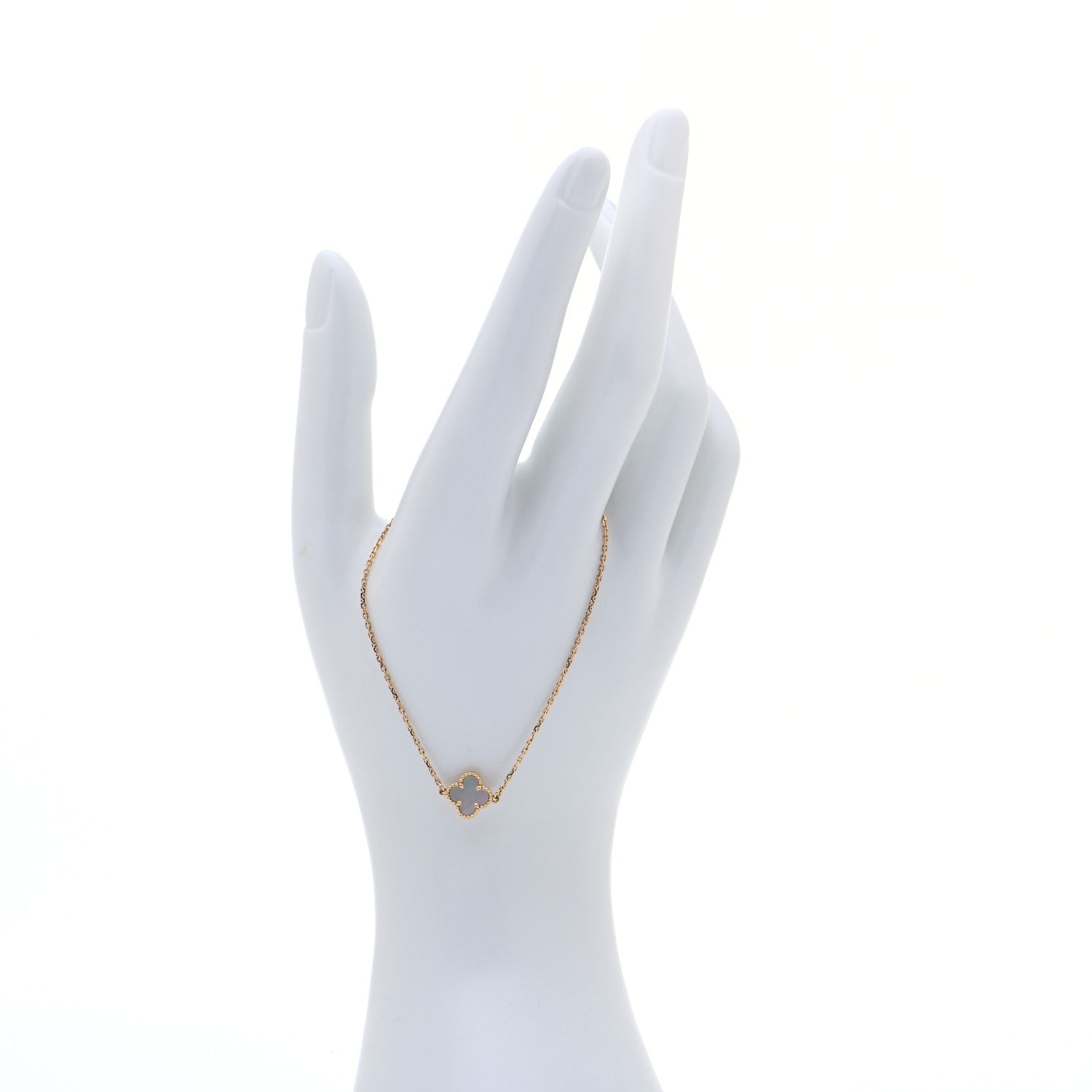 Van Cleef & Arpels 18K Yellow Gold Mother of Pearl Sweet Alhambra Bracelet 2 of 9