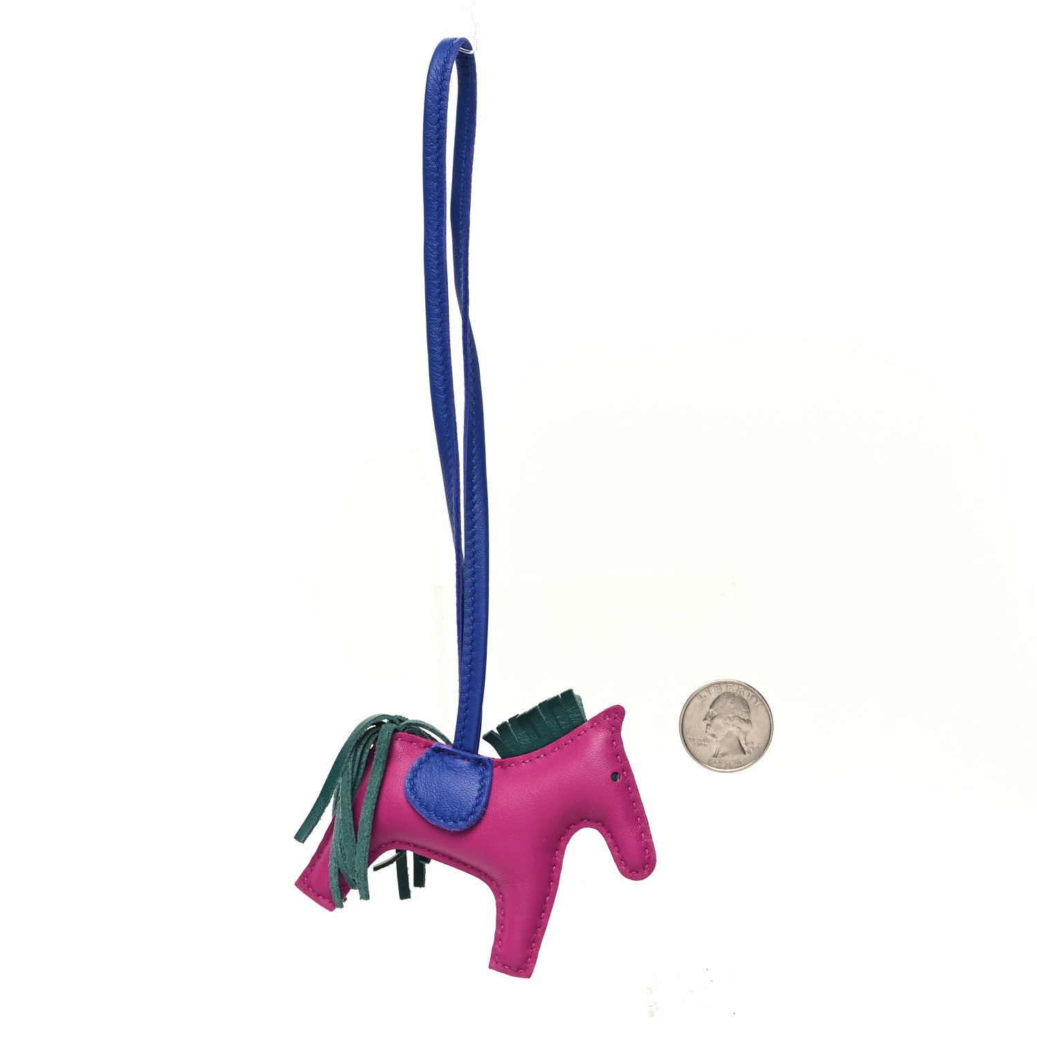 Hermes Milo Lambskin Grigri Rodeo Horse Bag Charm PM Rose Pourpre Bleu Electrique Malachite 2 of 4