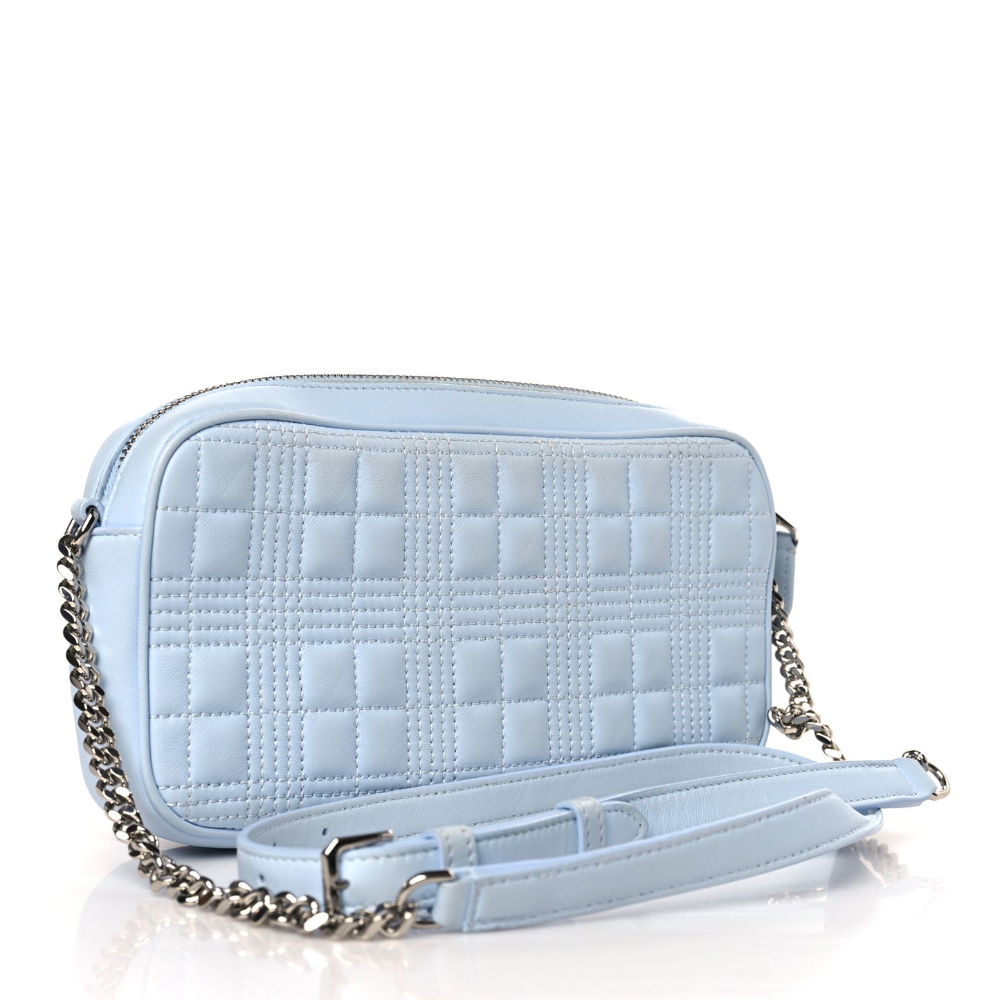 Lambskin Quilted Mini Lola Camera Bag Pale Blue