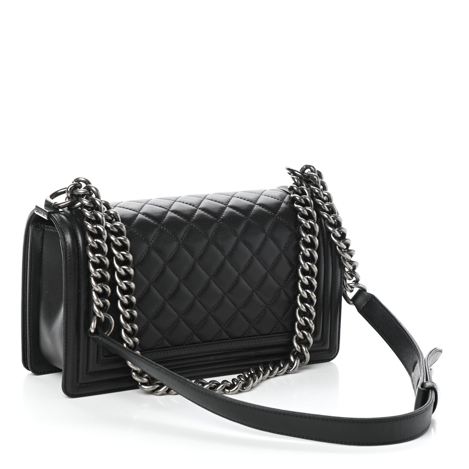 Chanel Lambskin Quilted Medium Boy Flap Black 5 of 11