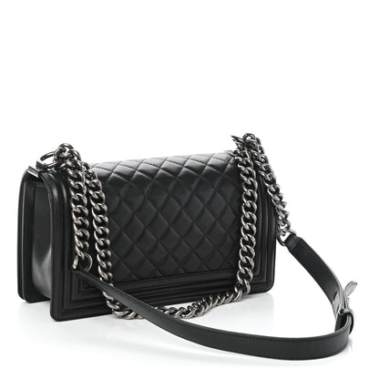 Chanel Lambskin Quilted Medium Boy Flap Black 5 of 11