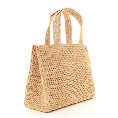 Louis Vuitton Raffia Calfskin By The Pool OnTheGo MM Natural 3 of 9