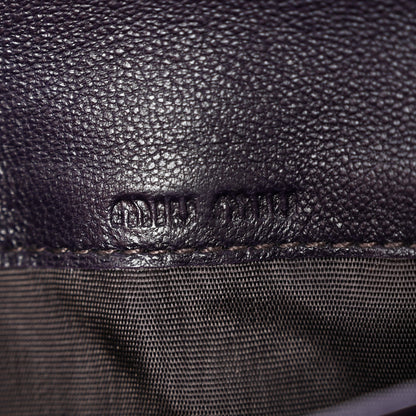Miu Miu Distressed Nappa Vertical Quilted Flap Wallet Mirtillo 6 of 12