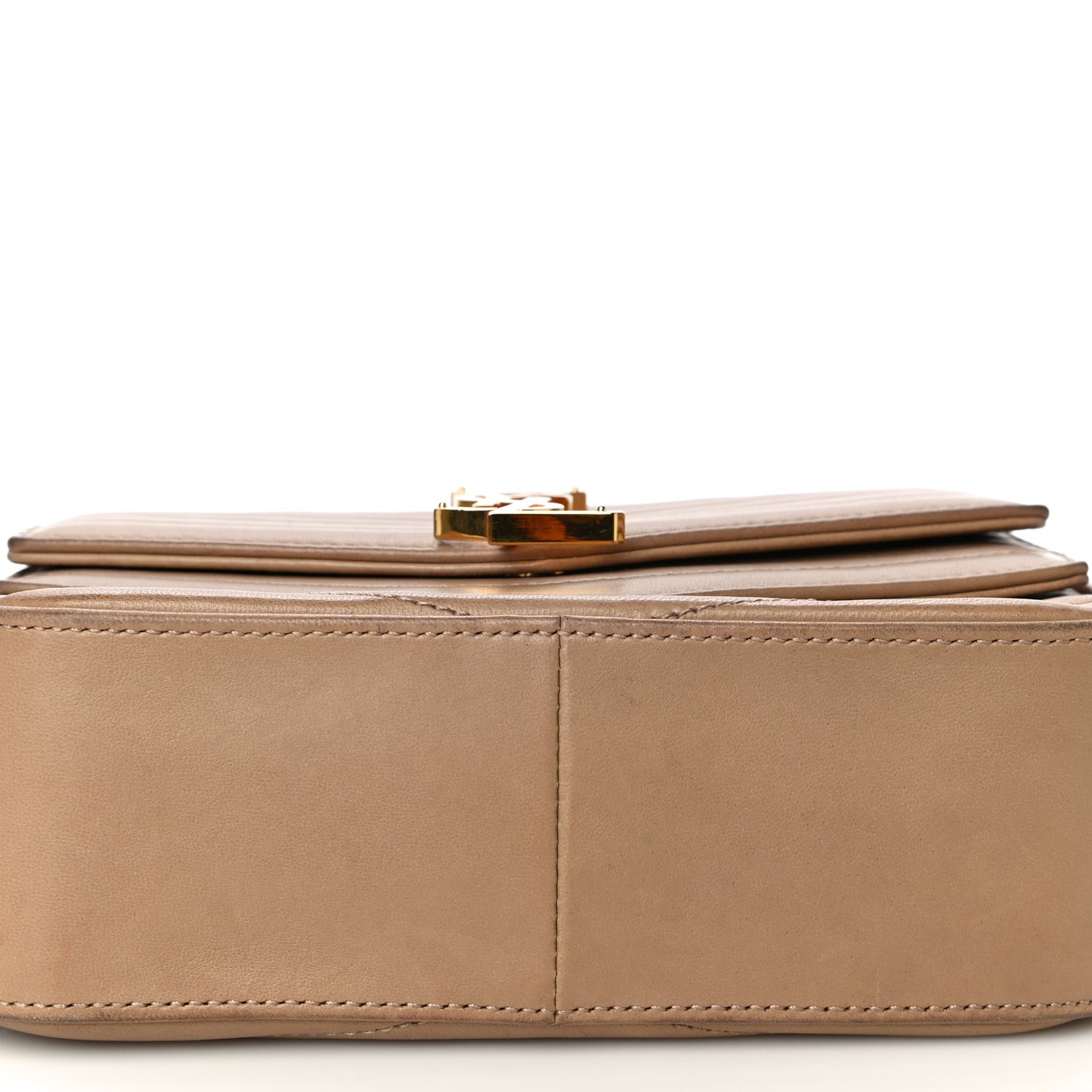 Lambskin Matelasse Chevron Monogram Small Sulpice Bag Sable Beige