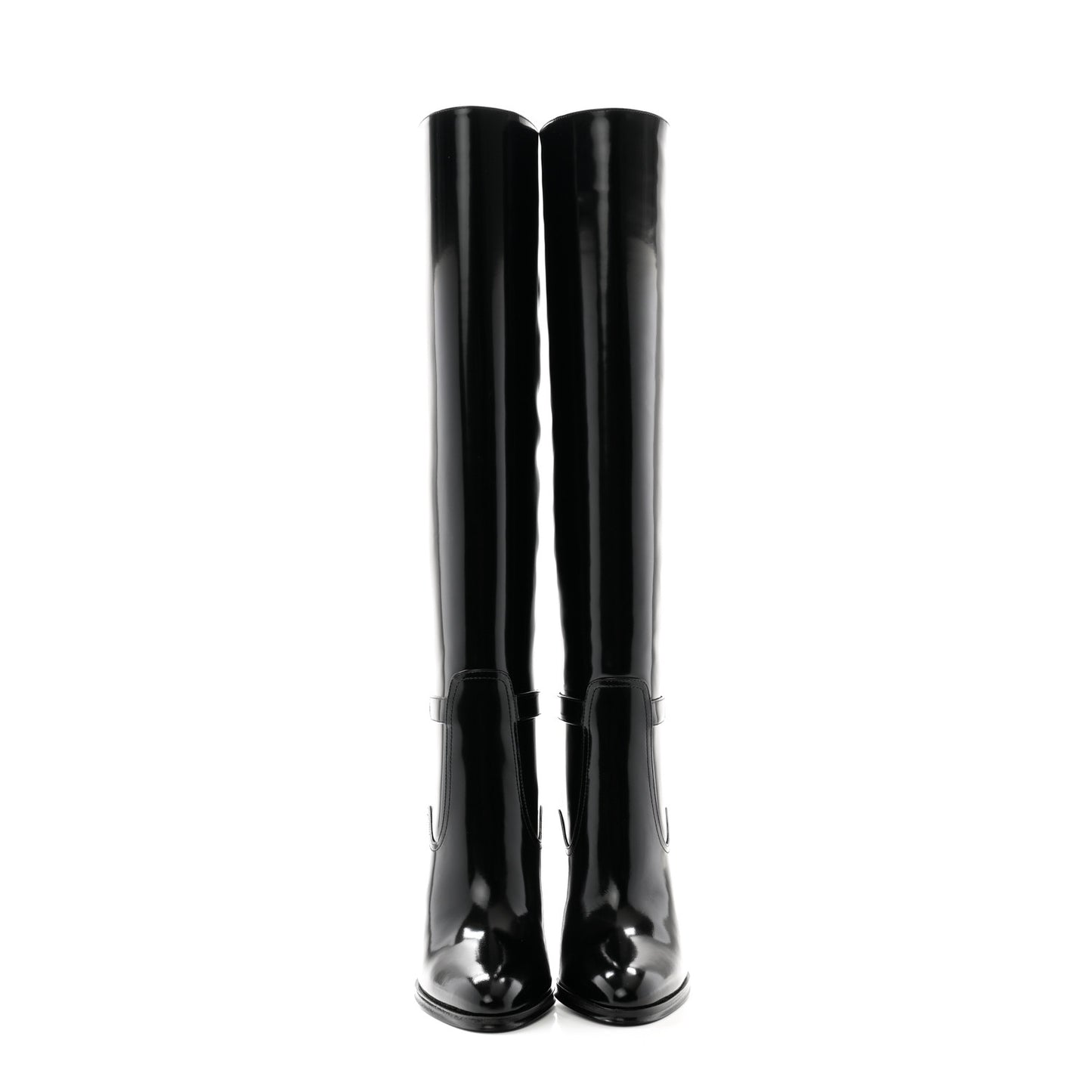 Patent Calfskin Diane 100 Boots 37 Black