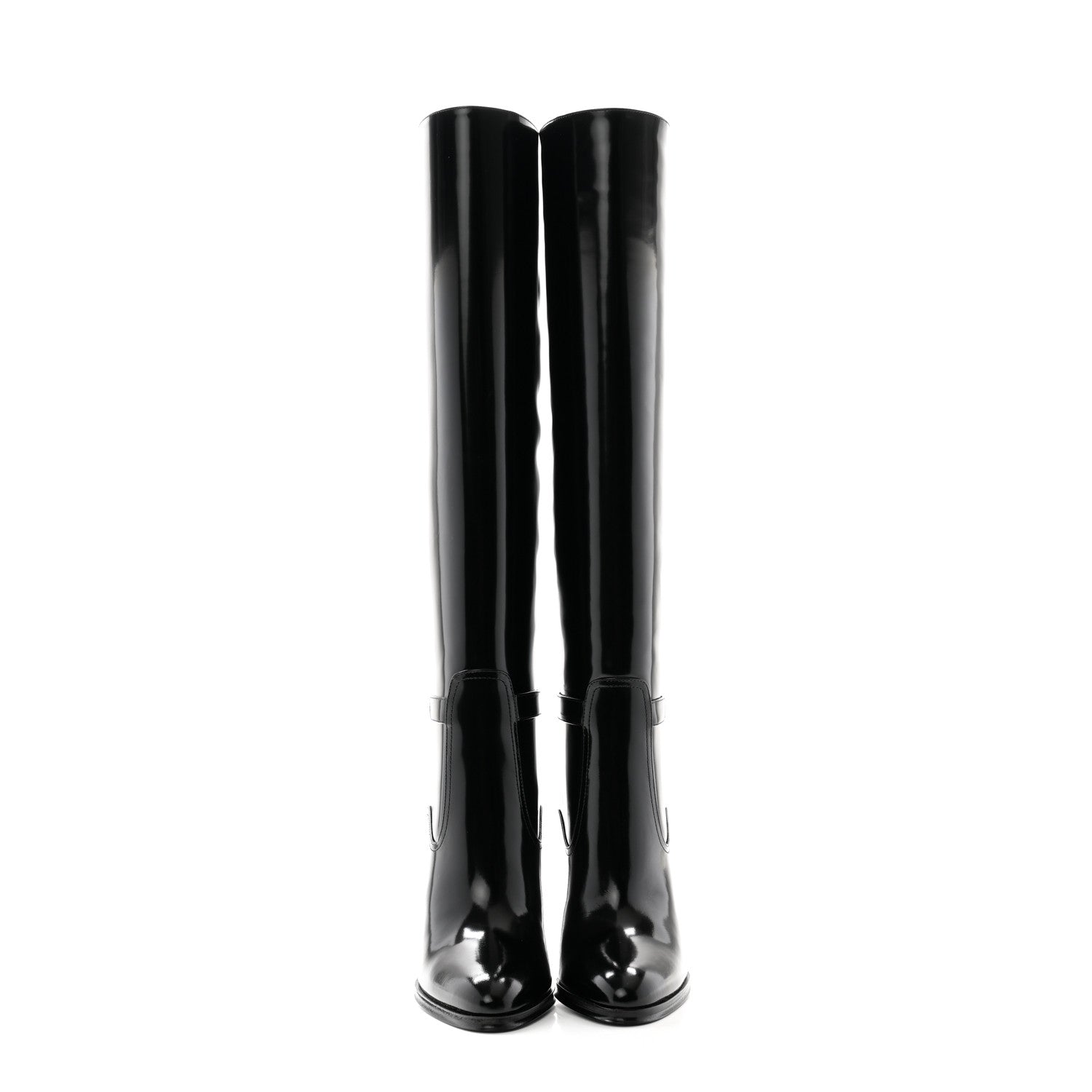 Saint Laurent Patent Calfskin Diane 100 Boots 37 Black 2 of 9