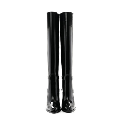 Saint Laurent Patent Calfskin Diane 100 Boots 37 Black 2 of 9
