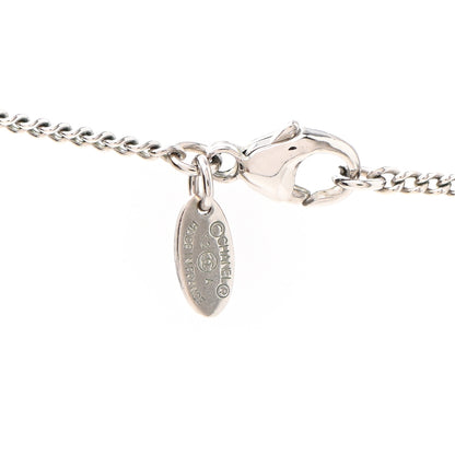 Chanel Crystal Large CC Necklace Silver 5 of 7