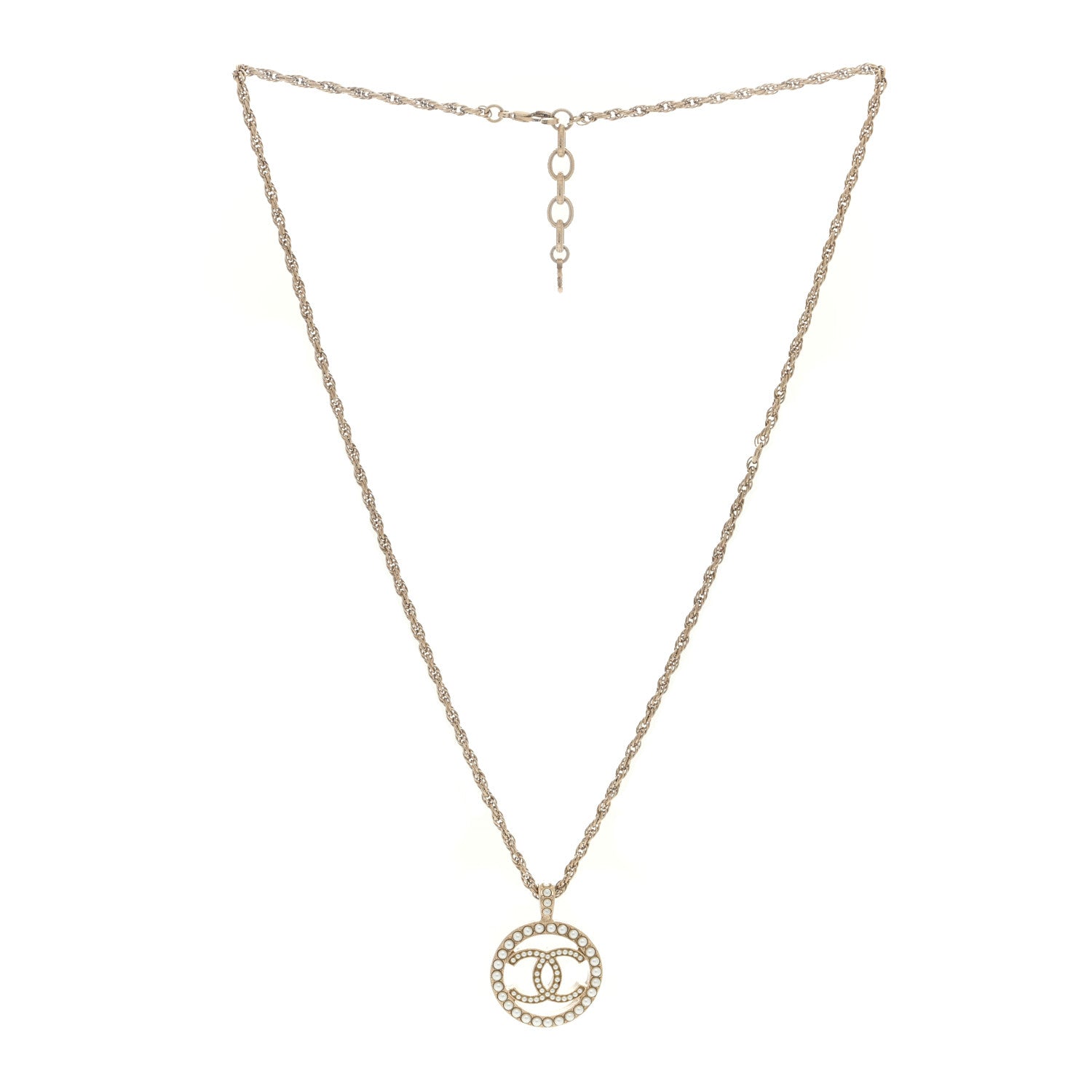 Chanel Pearl CC Round Pendant Necklace 2 of 3