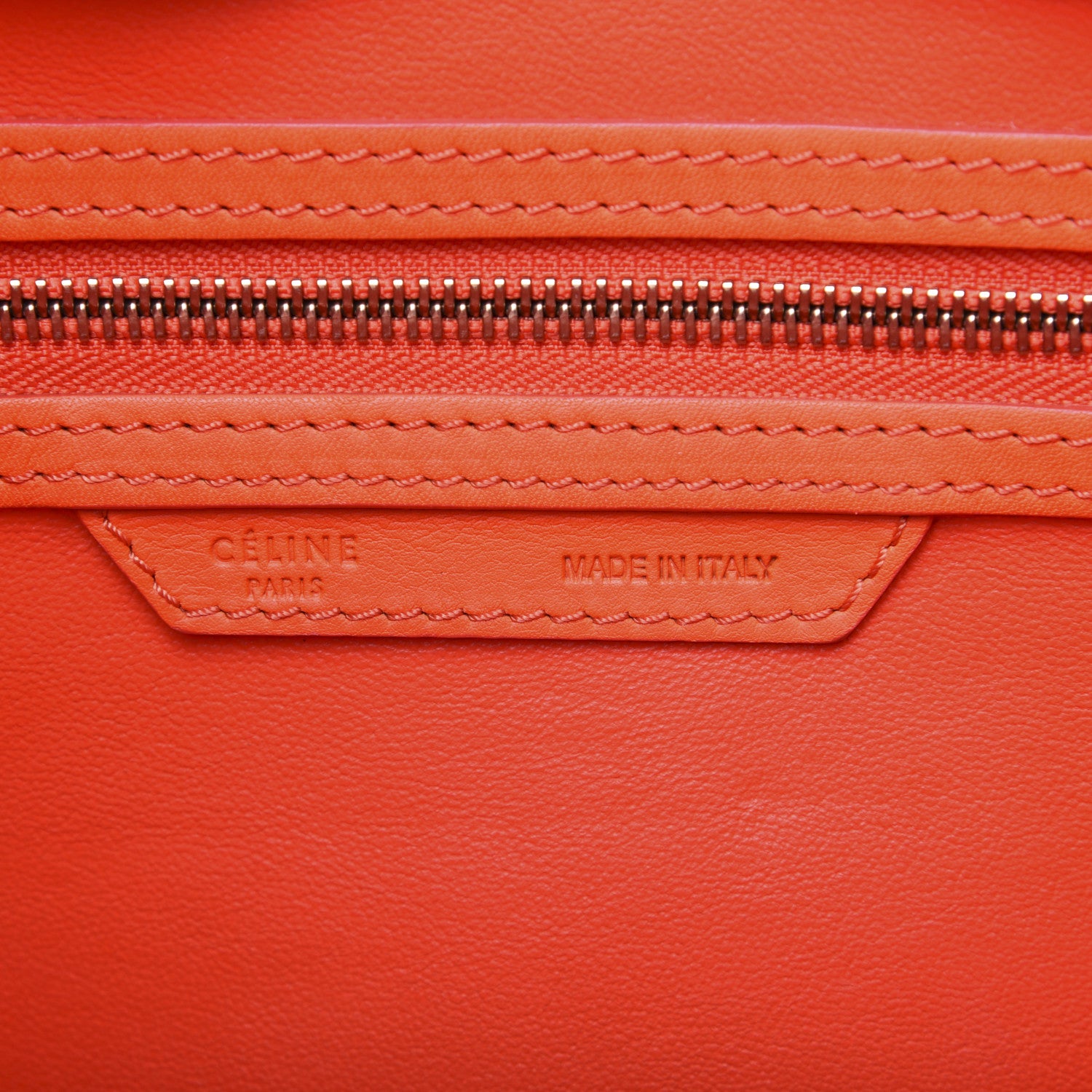 Celine Smooth Calfskin Micro Luggage Fluo Orange 8 of 17
