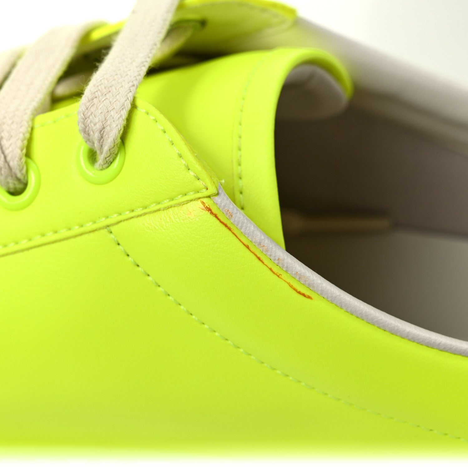 Gucci Capri Fluo Calfskin Interlocking G Perforated Mens Ace Sneakers 10 Yellow Fluo 9 of 9