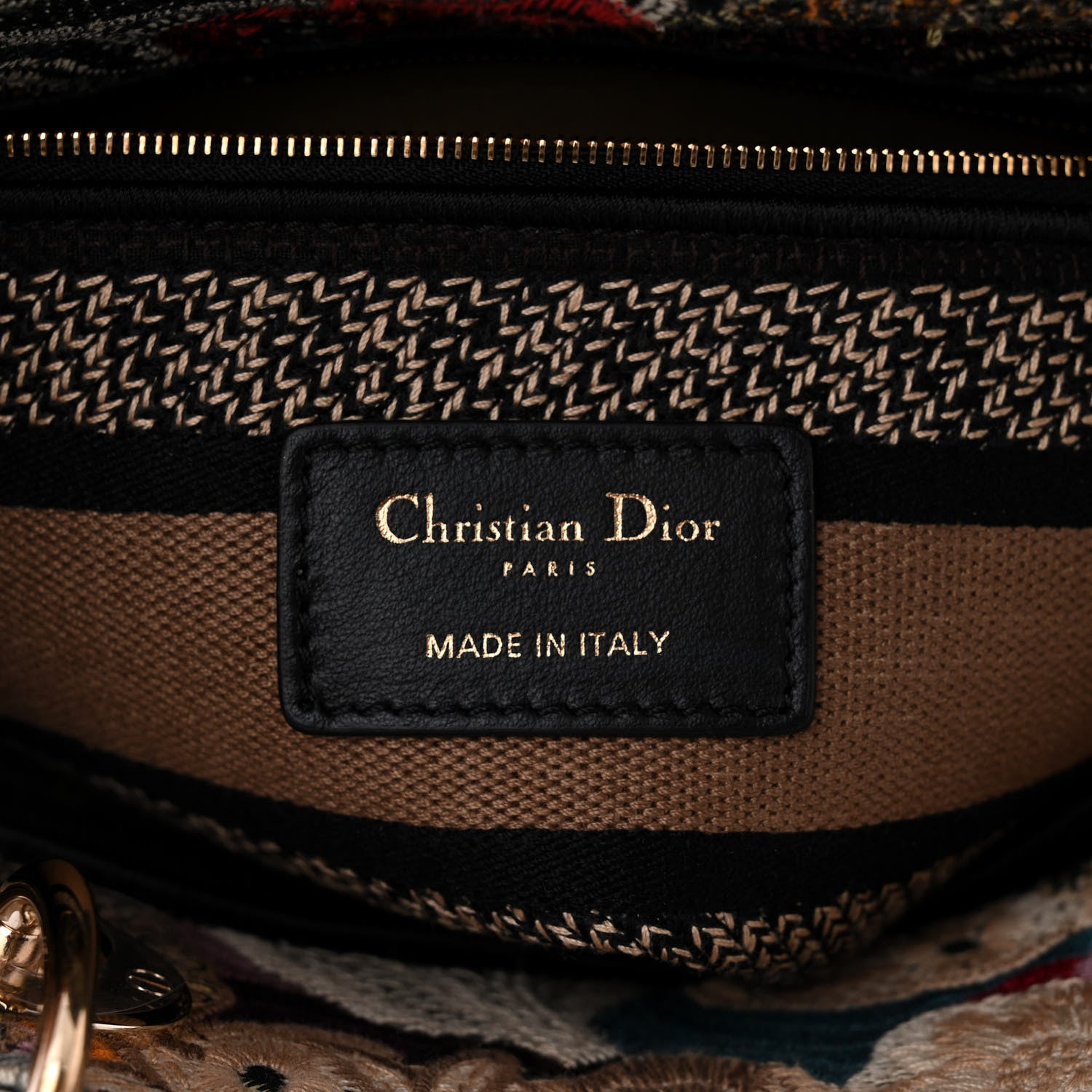 Christian Dior Canvas Constellation Embroidered Medium Lady D-Lite Latte Multicolor 6 of 10