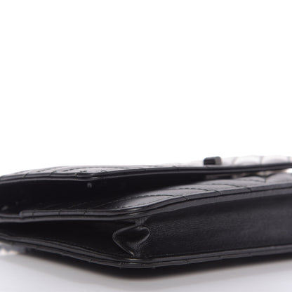Chanel Aged Calfskin Chevron Quilted Reissue Wallet On Chain WOC So Black 6 of 10