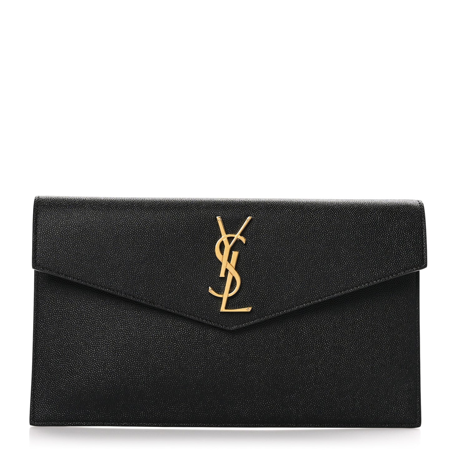 SAINT LAURENT Grain De Poudre Monogram Uptown Pouch Black