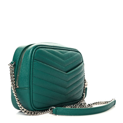 Saint Laurent Grain De Poudre Matelasse Monogram Mini Lou Camera Bag Green Field 3 of 11