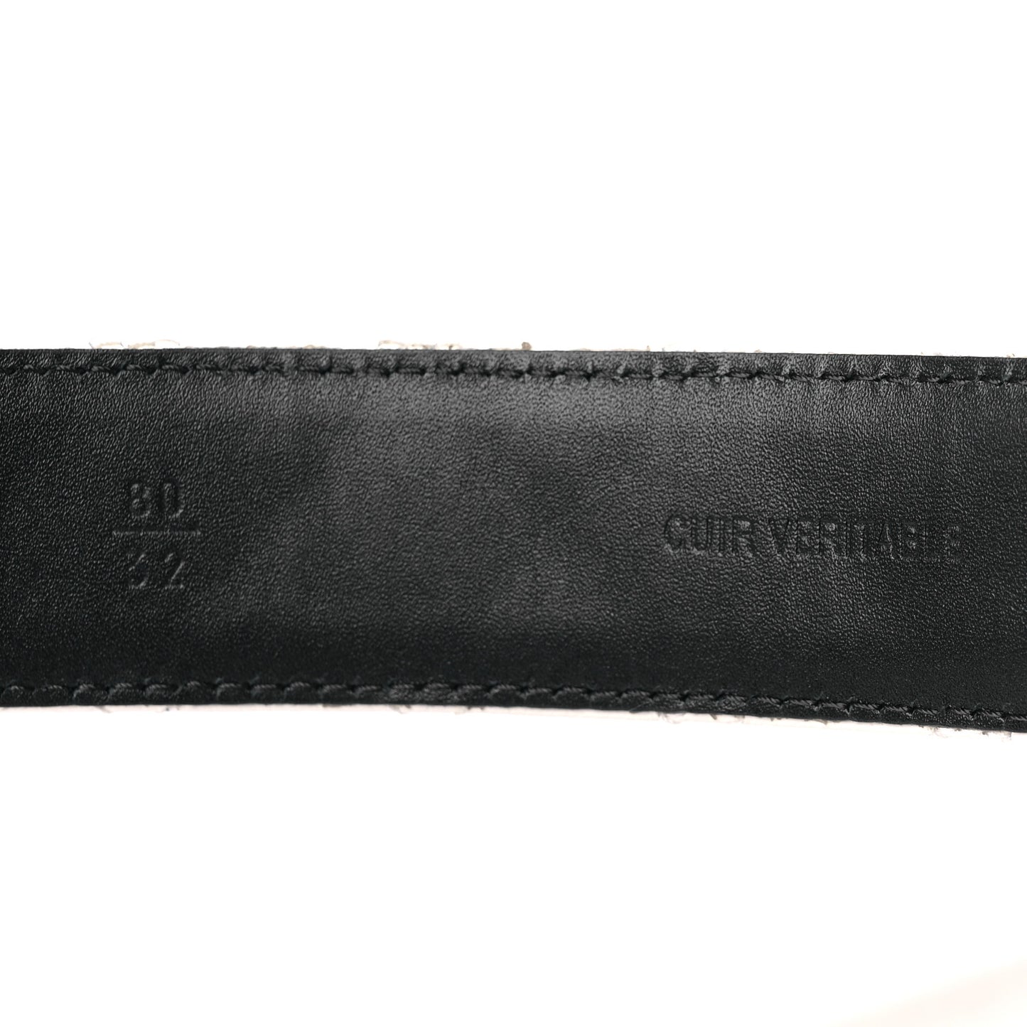 Caviar Quilted CC Chain Belt 80 32 White