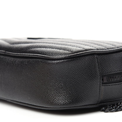 Saint Laurent Grain De Poudre Matelasse Monogram Mini Lou Camera Bag Black 9 of 10