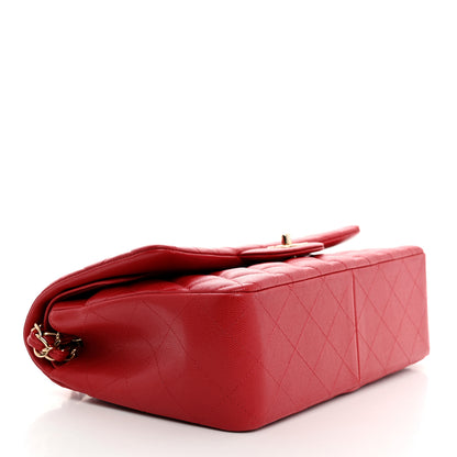 Chanel Caviar Quilted Jumbo Double Flap Red 4 of 10