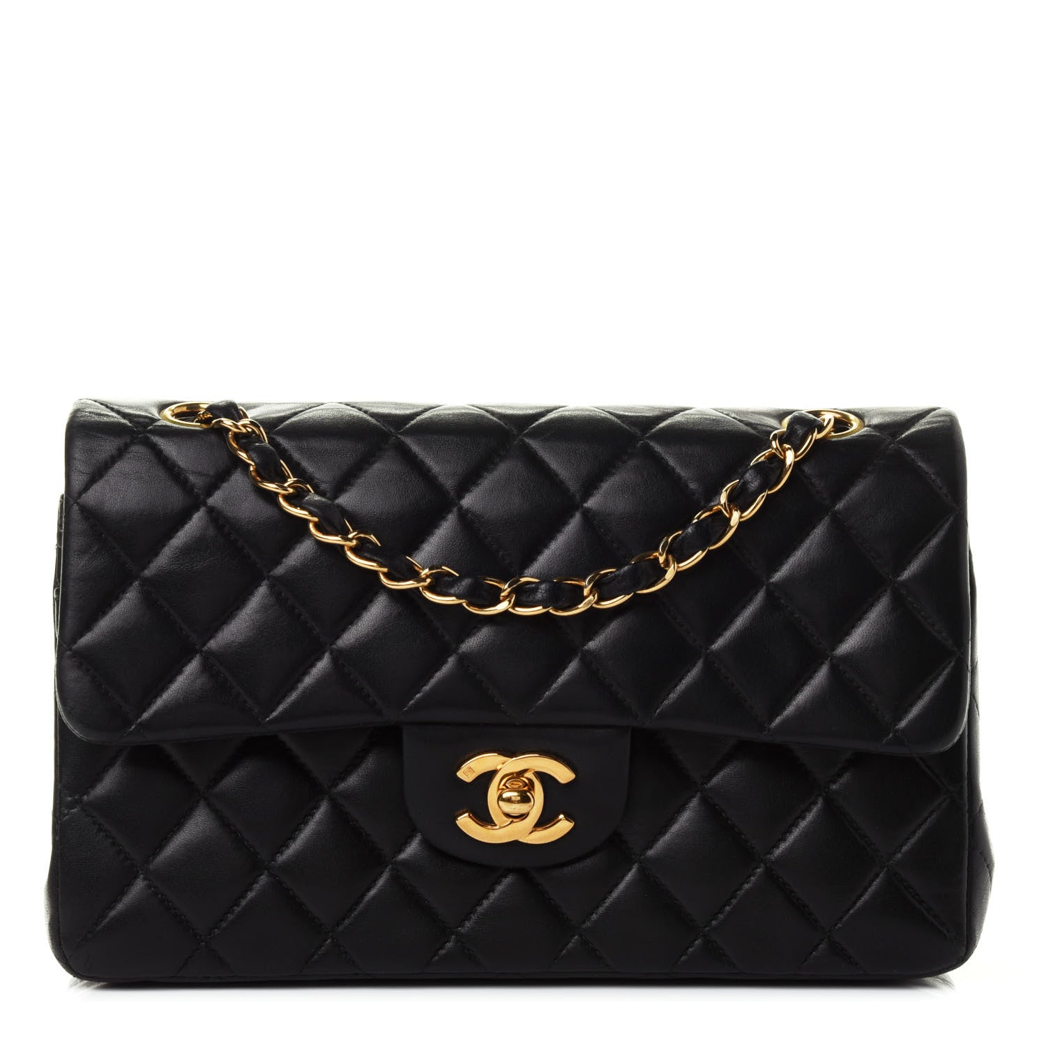 Chanel Lambskin Quilted Small Double Flap Black 1 of 4