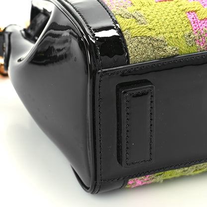 Versace Patent Calfskin Tweed Houndstooth Medusa Small Top Handle Handbag Multicolor 7 of 8