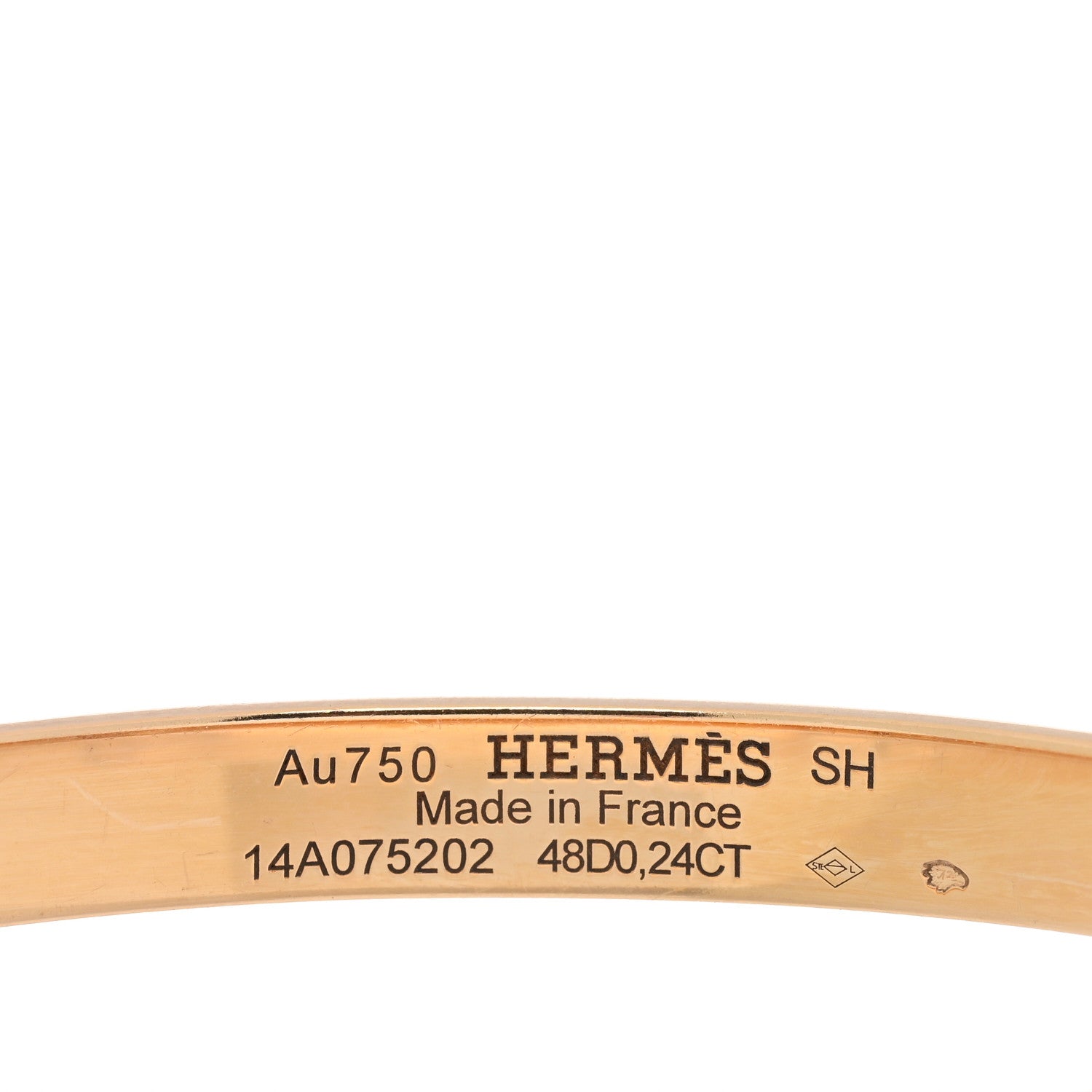 Hermes 18K Rose Gold Diamond PM Collier De Chien Bracelet SH 4 of 4