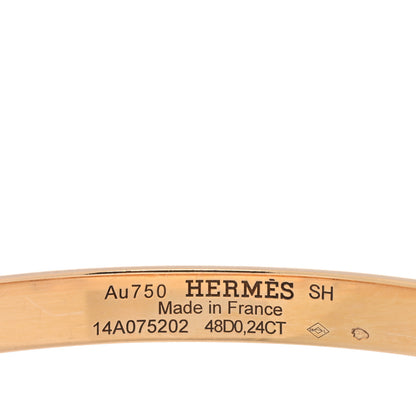 Hermes 18K Rose Gold Diamond PM Collier De Chien Bracelet SH 4 of 4