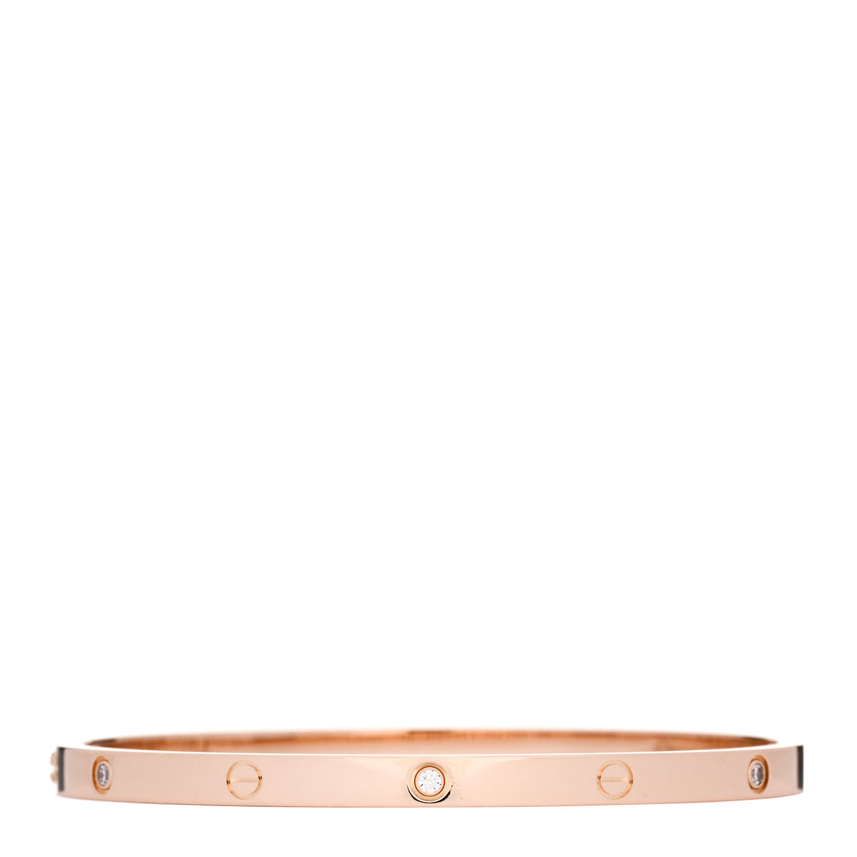 Cartier 18K Pink Gold 6 Diamond Small LOVE Bracelet 16 2 of 6