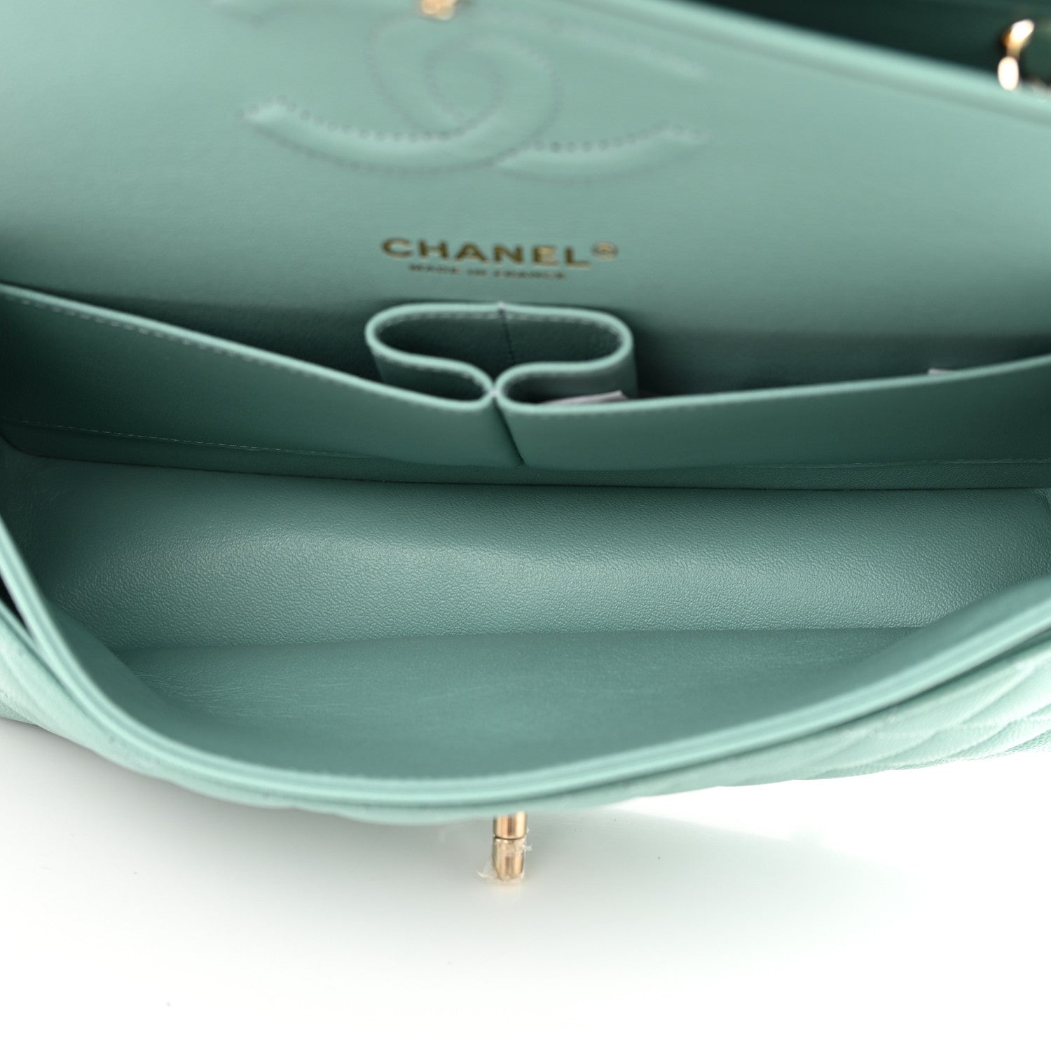 Chanel Caviar Quilted Medium Double Flap Light Blue 4 of 17