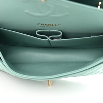 Chanel Caviar Quilted Medium Double Flap Light Blue 4 of 17