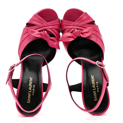 Saint Laurent Goatskin Candy 80 Platform Sandals 39.5 Bubblegum 2 of 14