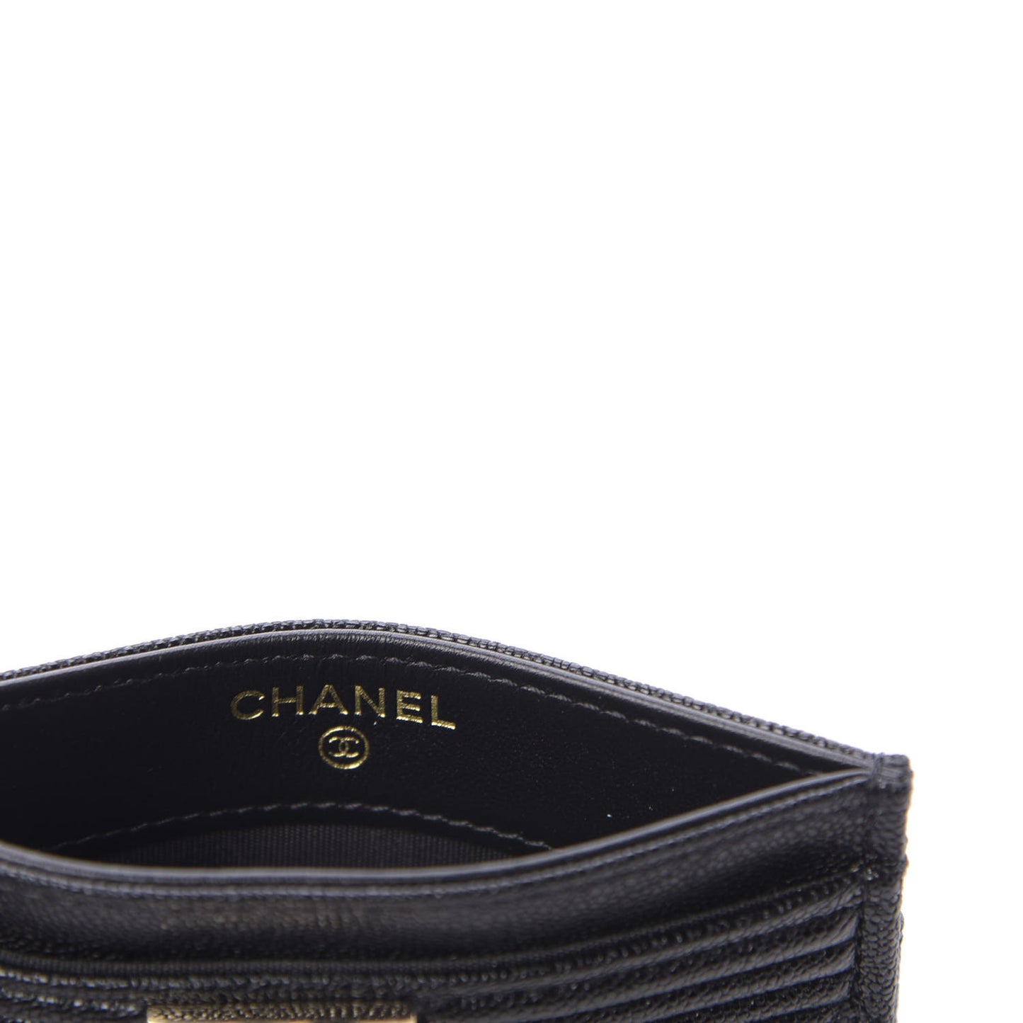 Caviar Quilted Boy Card Holder Black