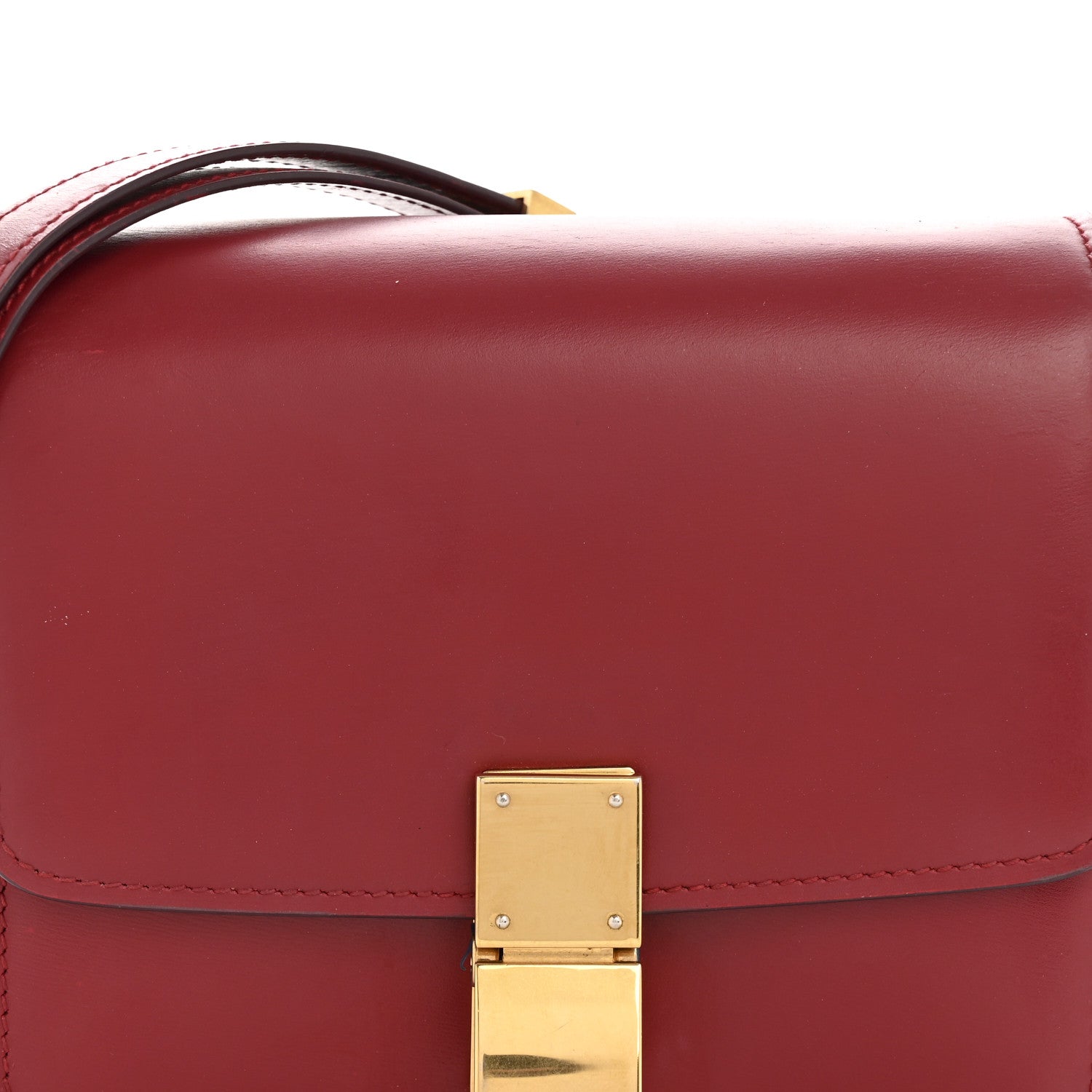 Celine Box Calfskin Small Classic Box Flap Bag Red 9 of 14