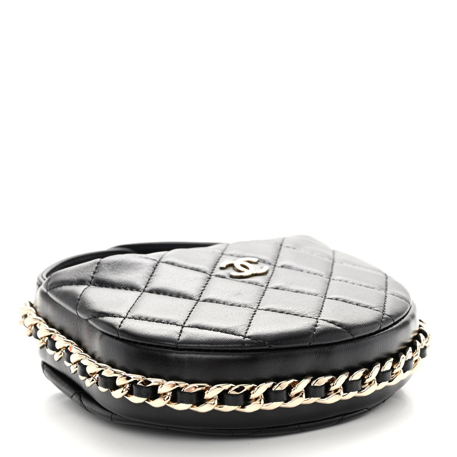 Chanel Lambskin Quilted Chain Around Pouch Black 3 of 9