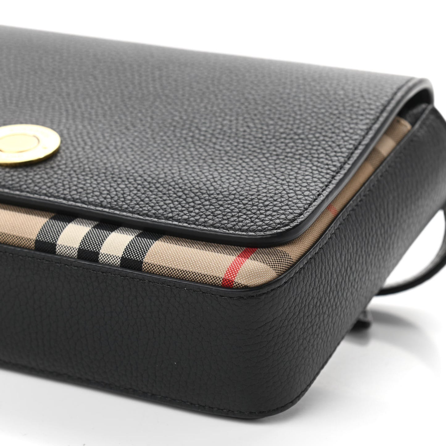 Grainy Calfskin Vintage Check Hampshire Crossbody Black