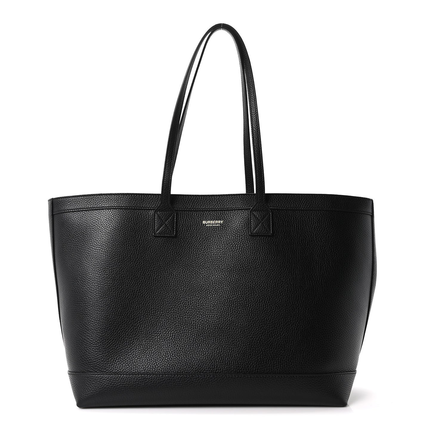 Grainy Calfskin Medium London Tote Bag Black