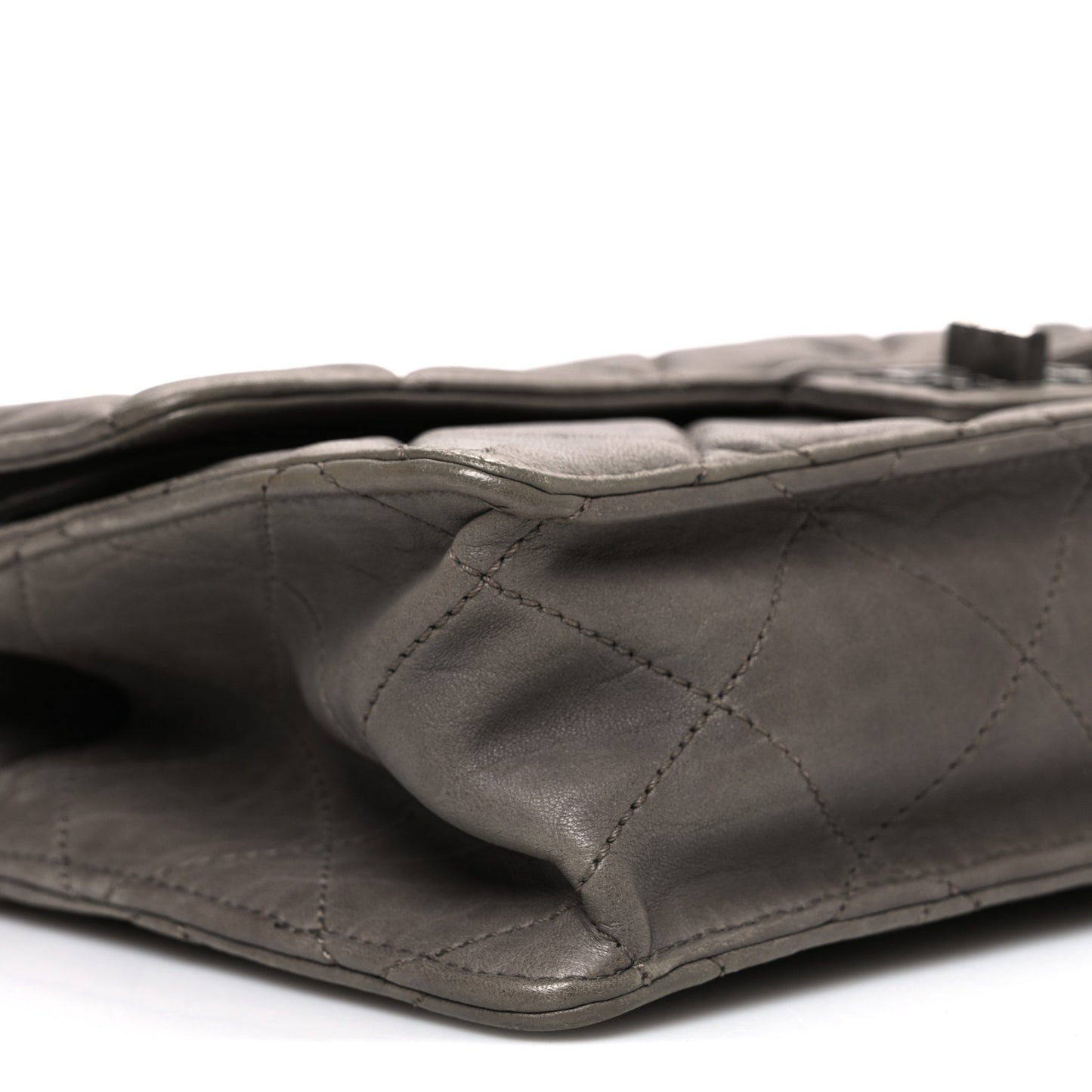 Washed Lambskin Jumbo Take Away Flap Grey